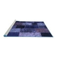 thumbnail image 2 of Ahgly Company Machine Washable Indoor Round Patchwork Blue Transitional Area Rugs, 8' Round, 2 of 4