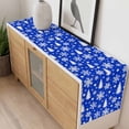thumbnail image 4 of Blue White Christmas Table Runner 48 Inches Long Farmhouse Dress Scarves, Xmas Tree Snowflake Winter Abstract Dining Tablerunner for Coffee Table/Kitchen Island/Party Décor, 13" x 48", 4 of 8