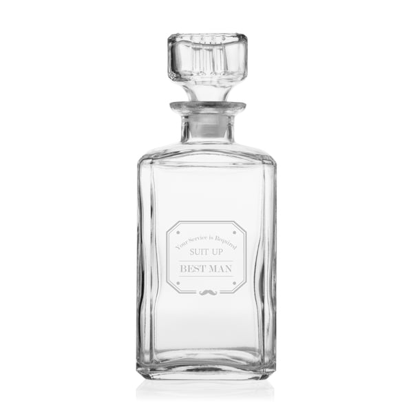 Best Man 34 oz. Glass Decanter, Whiskey Design