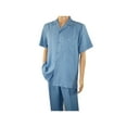 thumbnail image 6 of Men 2pc Walking Leisure Suit Short Sleeves By DREAMS 255-11 Solid Sky Blue, 6 of 7