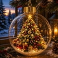 thumbnail image 3 of Glowing Christmas Diorama Ornament, Miniature Scene in Clear Ball with Warm LED Light, Hanging Holiday Festive Decor, Christmas Collection, Charming Gifts for Family (4in), 3 of 6