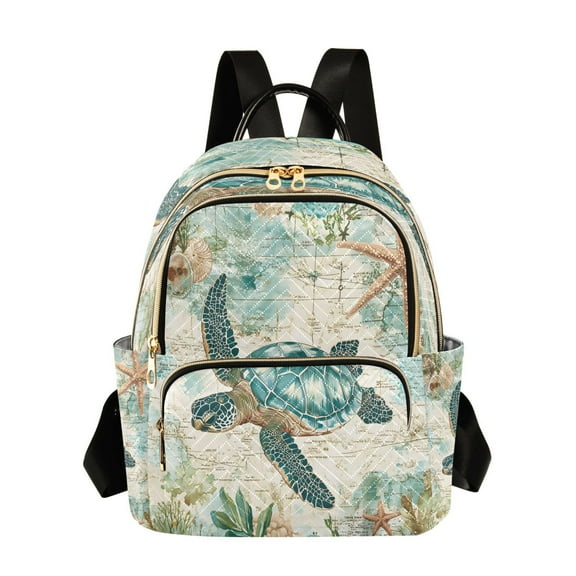 ALAZA Retro Sea Turtle Womens Travel Laptop Backpack Large Daypack Ladies Shoulder Bags S