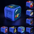 thumbnail image 2 of Reloj despertador LED luminoso con figura de juego, luz de escritorio con destellos coloridos para niños, reloj colorido que cambia de color, 2 of 9