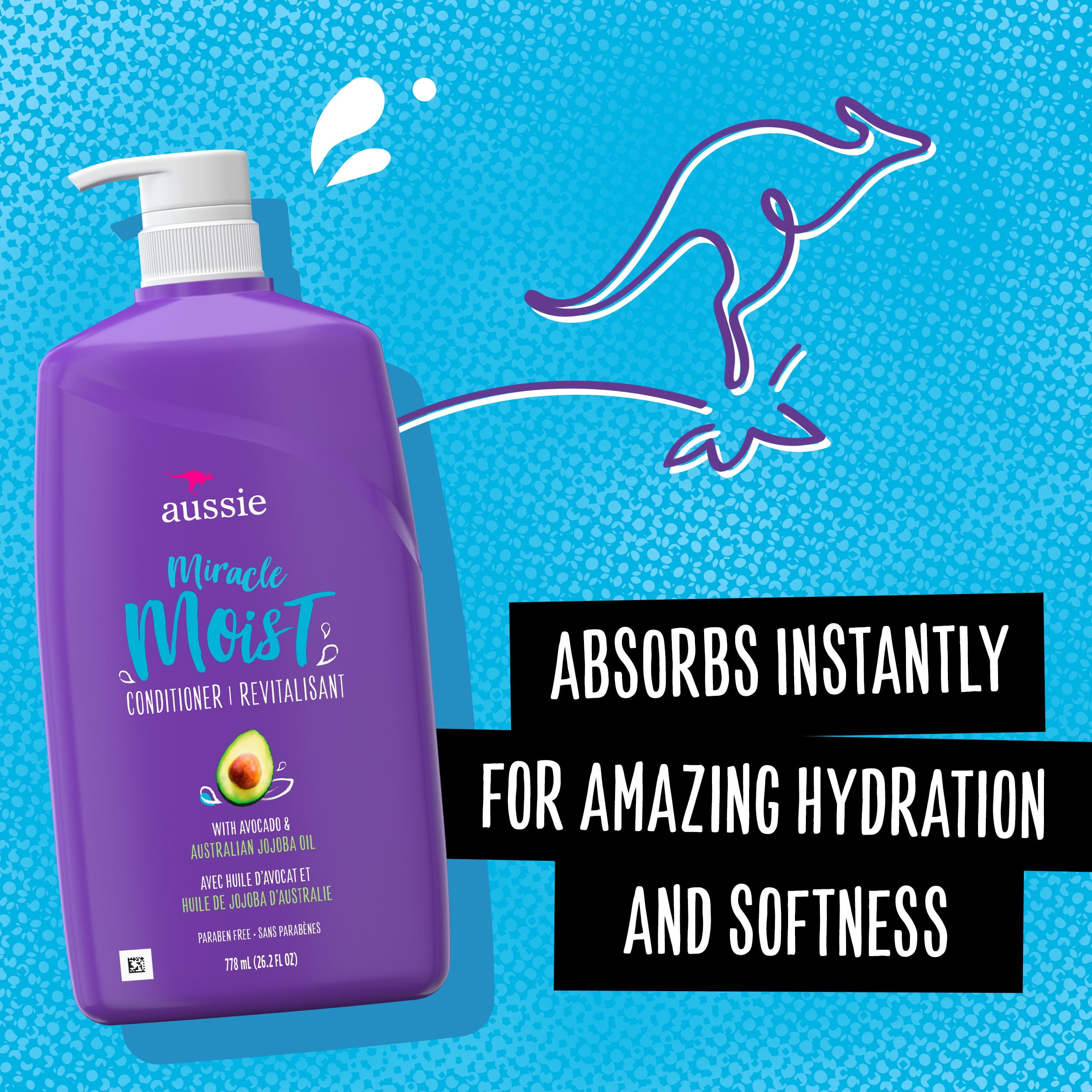 Aussie Miracle Moist Conditioner with Avocado, Paraben Free, For Dry Hair Types, 26.2 oz  (图3) Aussie Miracle Moist Conditioner with Avocado, Paraben Free, For Dry Hair Types, 26.2 oz  (图3)