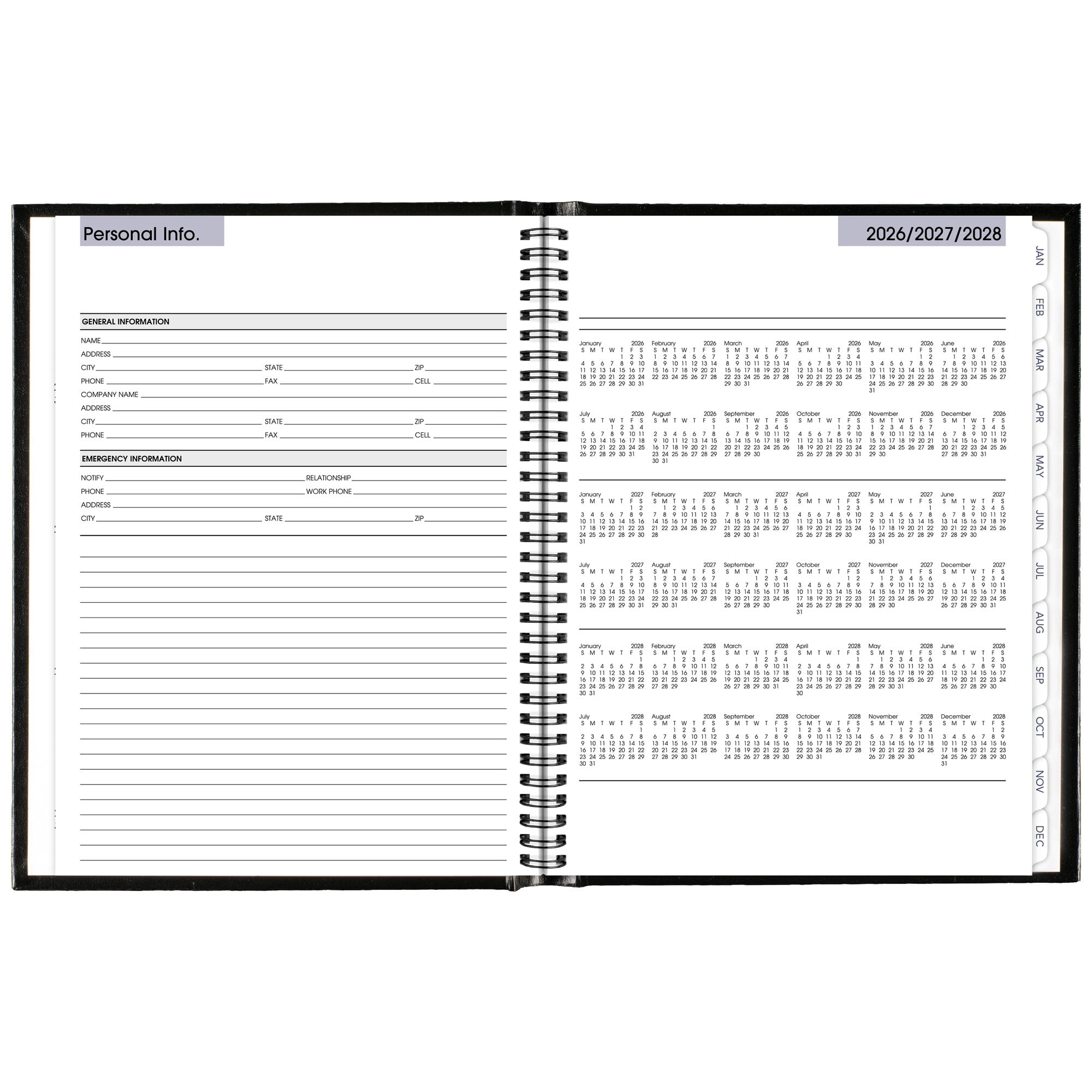 AT-A-GLANCE DayMinder 2027 Weekly Appointment Book Planner Hardcover Black Large