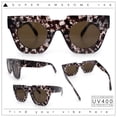 thumbnail image 2 of Womens Art Nouveau Deco Thick Plastic Horn Rectangle Sunglasses Brown Slate Tortoise, 2 of 7