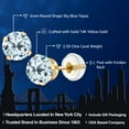 thumbnail image 2 of Gem Stone King 14K Yellow Gold Sky Blue Topaz Stud Earrings for Women Men (2.39 Cttw, Gemstone Birthstone, Round Cut 6MM), 2 of 6