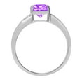 thumbnail image 2 of 1.5 ct Cushion Cut Natural Amethyst Solitaire 18K White Gold Womens Engagement Ring, 2 of 4