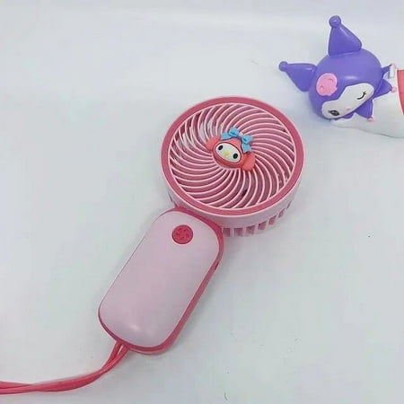 

New Kawaii Cartoon Anime Sanrio Kuromi Hello Kitty Handheld Small Fan Mute Usb Charging Enduring Endurance Outdoor Portable Fan