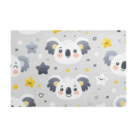 

Dish Drying Mat Microfiber Kitchen Dish Pad Counter Absorbent Drainer Rack 12 x18 Cartoon Koala Face and Star