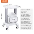 thumbnail image 4 of VEVOR 2 Tiers Lab Carts, Lab Utility Cart with 1 Drawer & 1 Top Tray, Mobile Medical Cart with ABS Material, Lab Rolling Cart with 4 Silent Wheels for Lab, Clinic, Hospital, Salon, White, 4 of 9