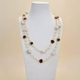 thumbnail image 4 of EOEMY 52'' Natural Pink Keshi Pearl Red Crystal Long Necklace Handmade For Women, 4 of 6