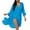 Blue, variant on Women's Long Sleeve Beach Cover Up, UPF Sun Protection Hooded Cardigan, Bikini Cover Shirt for Swimming, Sports and Casual Wear Blue A