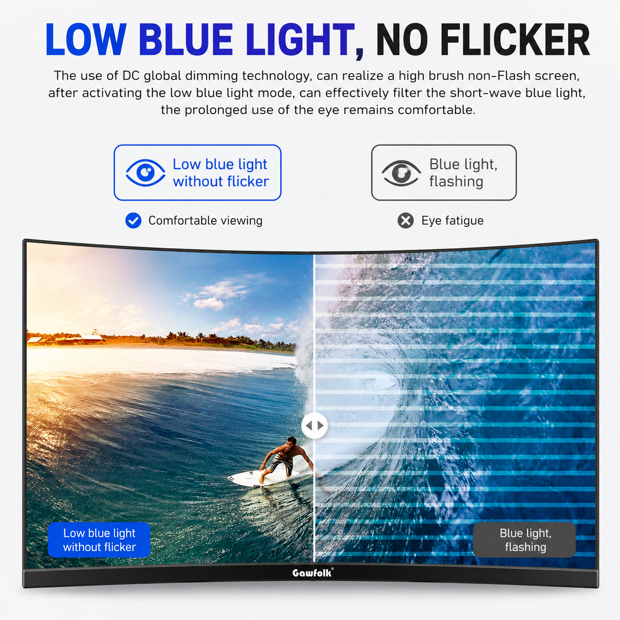 Gawfolk 24.5-Inch Curved Gaming Monitor, 120Hz, Full HD photo 7