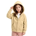 thumbnail image 2 of Zip Up Hoodie for Girls Long Sleeve Cotton Sweatshirt Jackets Solid Color,Full Zip Hoodie Jacket,Girls Sweatshirt,Front Pockets,Casual,Loose,Girls 2-13 Years,Daiy Wear, 2 of 7