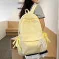 thumbnail image 5 of Zecgelong Striped Backpack 3 Piece Set Large Capacity College Style School Daypack Yellow, 5 of 7