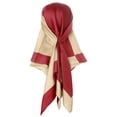 thumbnail image 6 of Elerevyo Women Contrast Color  35" Large Scarf Satin Silky Square Head Wrap Bandanas, 6 of 6