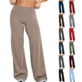 thumbnail image 2 of Leggings de entrenamiento for mujer, pantalones de Yoga sin costuras, de pierna ancha, acampanados, de cintura alta, suaves, sin costura frontal, gimnasio, Control de barriga, 2 of 5