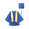 thumbnail image 3 of YONGHS Girls Graduation Gown Cap Set Kindergarten Preschool Church Robe Kids Children Uniform Outfit Blue 27, 3 of 5