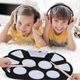 thumbnail image 2 of Portable Electronic Drum Pad Kit Silicon Foldable with Stick, 2 of 4