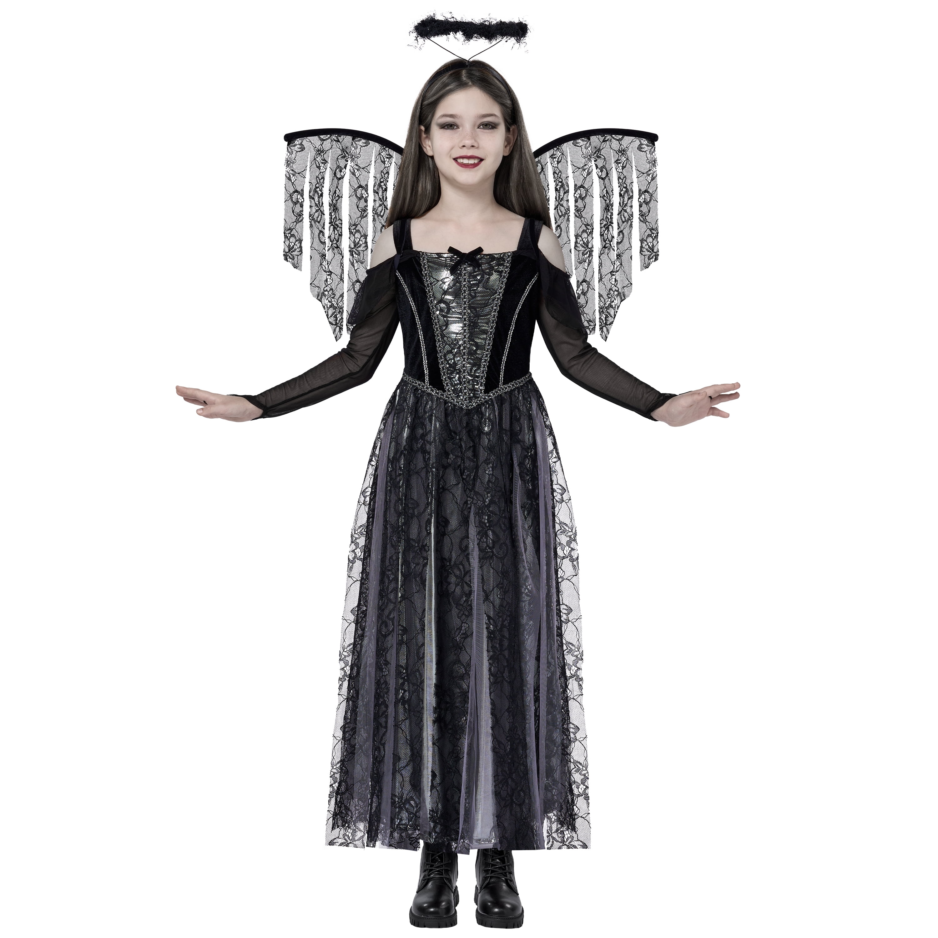 open lace back dress Amazon.com: Spooktacular Creations Child Twisted Angel Costume, Girls Half  Angel Half Devil Dress, Kids Outfit Set with Wings and Headband for  Halloween Party Role Play, XL : Clothing, Shoes & Jewelry