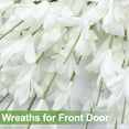 thumbnail image 5 of 26" Spring Wreath for Front Door, Easter Valentines Wild Floral Summer Wreaths, Mantel Porch Wall Wedding Living Room Home All Season Decor (White-x), 5 of 8
