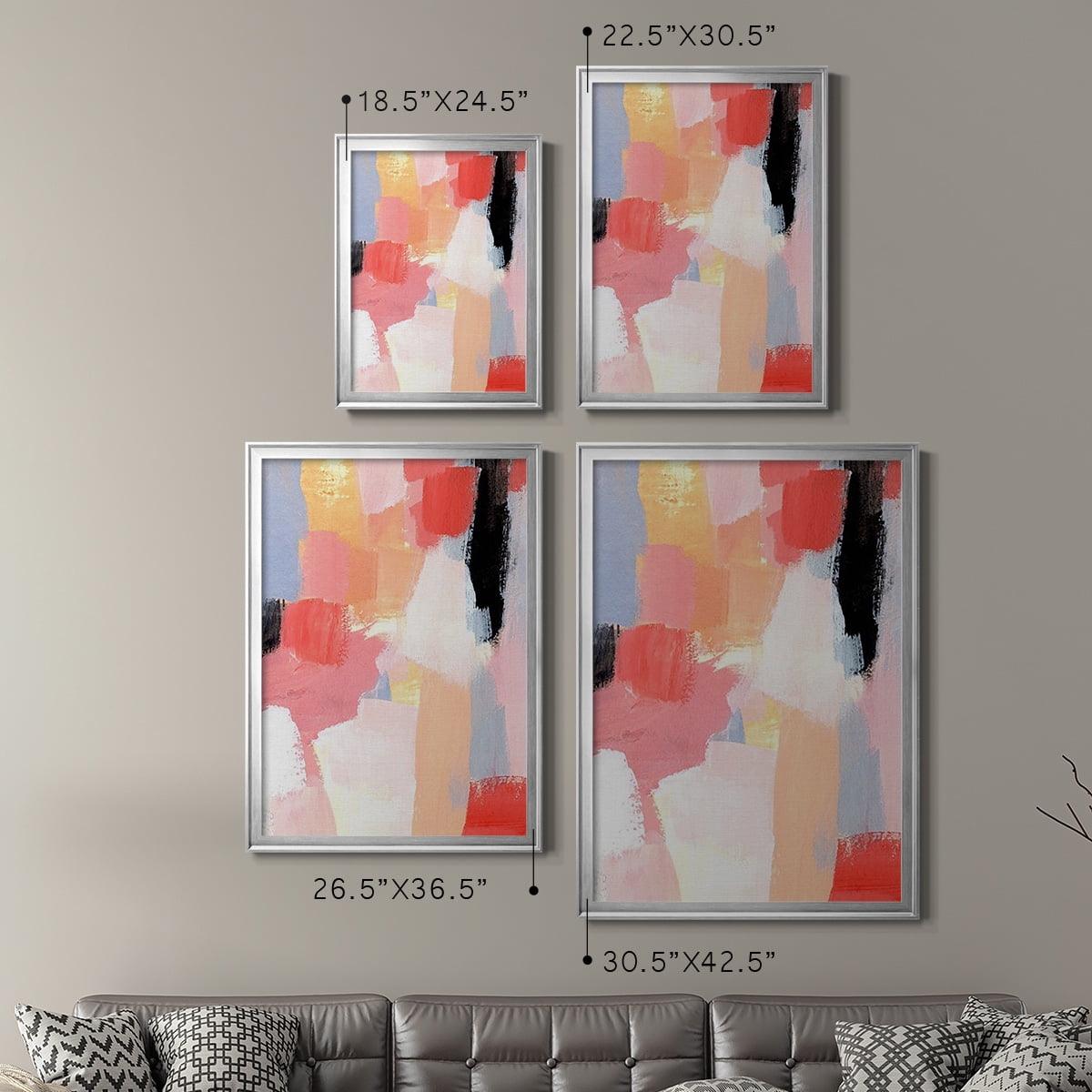 Aerial Scarlet I Premium Framed Print, in Gold, Black, or Silver - Ready to Hang