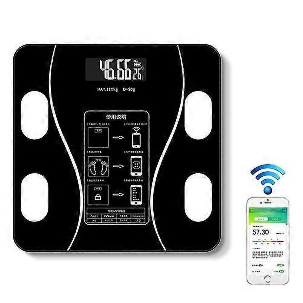 Balance Électronique Intelligente pour Graisse Corporelle, Version Batterie (Noir)