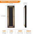 thumbnail image 4 of Luces LED de pared para exteriores, tewei, 40 cm, negro mate, 3000 K, 12 W, 120 V, 4 of 8