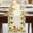 thumbnail image 3 of Table Runners 90 Inches Long Dress Scarves, Sunflowers Farmhouse Coffee/Dining/Kitchen Table Runner for Living Room, Floral Green Leaves Bees Watercolor 13x90 Inch, 3 of 9