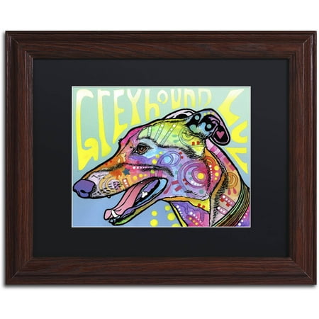 - Trademark Fine Art 'Greyhound Luv' Canvas Art by Dean Russo, Black Matte, Wood Frame