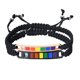 thumbnail image 1 of 1 par de pulseras ajustables de nailon para amantes, pulseras tejidas con arcoíris., 1 of 7