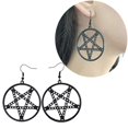 thumbnail image 2 of Wiccan Pentagrams Earrings Mystical Occult Amulet Pendant Earrings for Witchcraft Enthusiasts Hoop Earrings for Women, 2 of 4