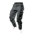 thumbnail image 5 of GA WEIHUA Mens Cargo Pants Jogger Work Pants for Men Hiking Sweatpants Trouser Stretch Waistband Military Pants Straight Leg Pants with Multi Pockets ,Dark Gray,XL, 5 of 9