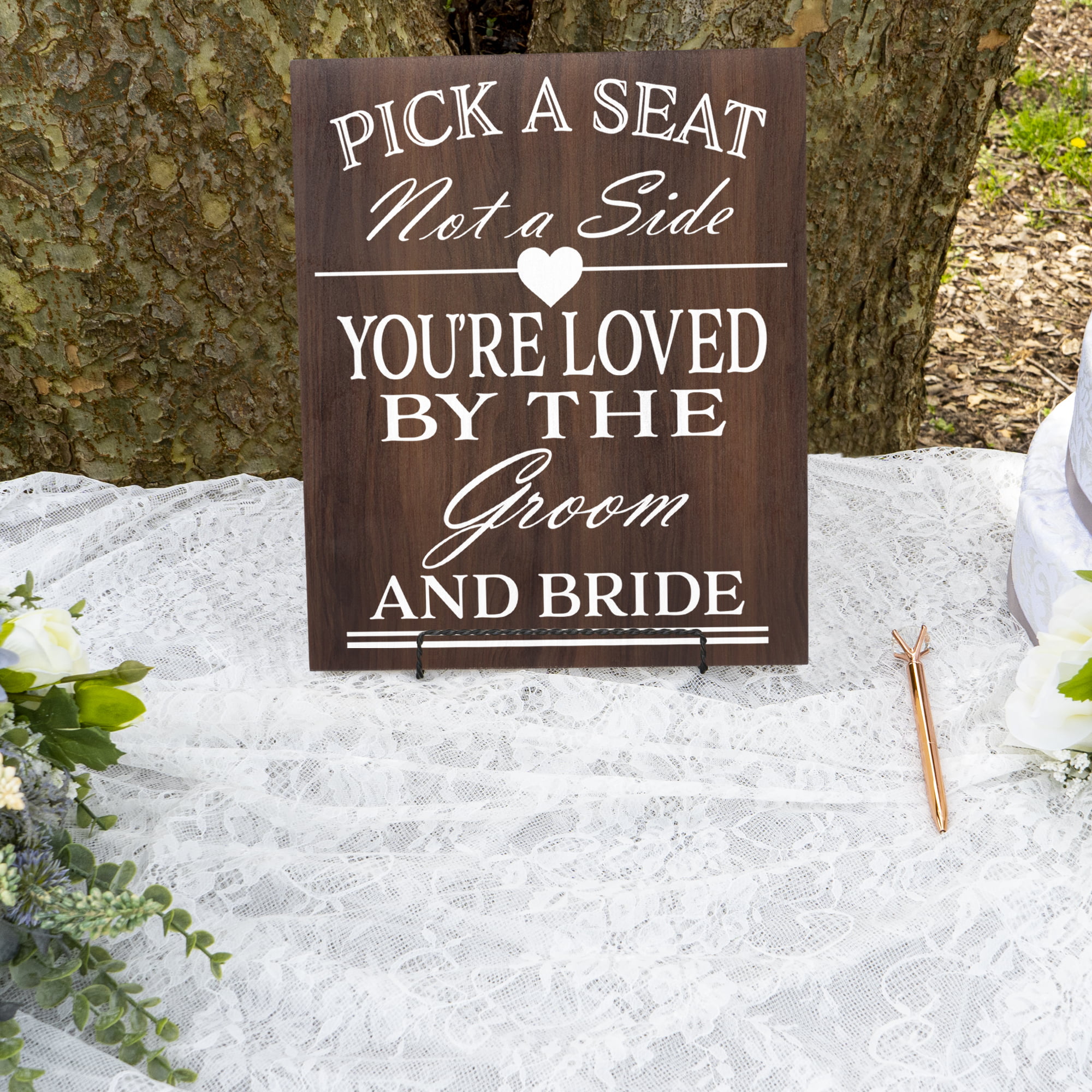 K & J Creates Wedding Signs Decor. Pick a seat, not a side, you're loved  by both the groom and bride. …