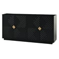 thumbnail image 2 of 60" Sideboard Buffet Cabinet, Wood Modern Storage Cabinet with 4 Doors, Adjustable Shelves and Wooden Triangular Handles, 2 of 8