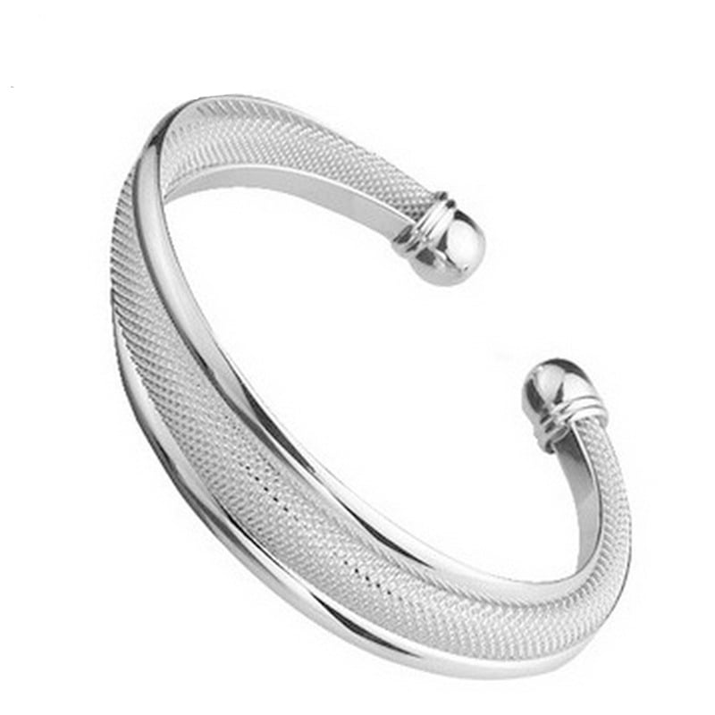 Fashion Women 925 Sterling Silver Bangles Cuff Bracelets - Walmart.com