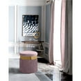 thumbnail image 4 of Meridian Furniture Yasmine Contemporary Velvet Ottoman/Stool in Pink, 4 of 4