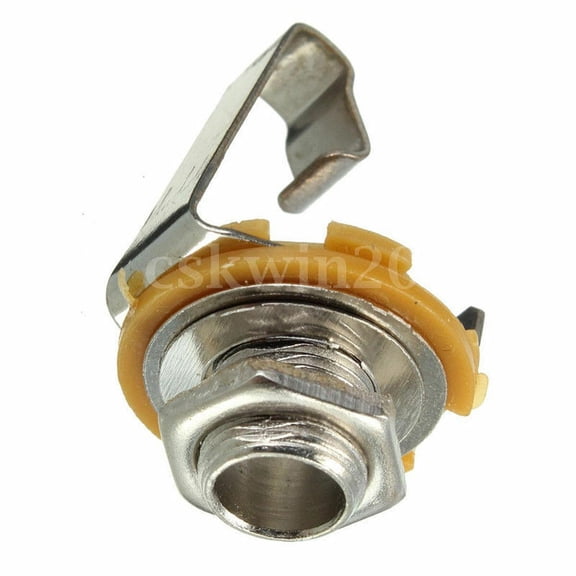 10 pcs Mono 1/4" 6.35MM ID Socket Jack Connector Panel Mount Guitar Plate Replacement for Electric Guitar & Bass Guitar