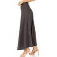 thumbnail image 2 of Women's Casual Solid Flare A-line Long Skirt with Elastic Waistband, 2 of 6