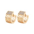 thumbnail image 1 of 1Pair Women Earrings Simple Diamond Zircon Ear Studs Rings Jewelry Gift Decor (Gold), 1 of 7