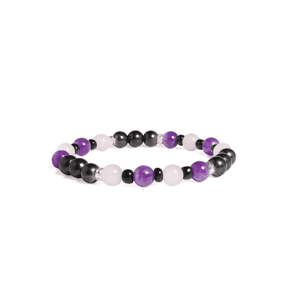 Karelia Creations Harmony and Protection Bracelet - Shungite, Amethyst, Pink Quartz