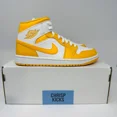 thumbnail image 1 of Ni - ke WMNS Air Jordan 1 Mid 'White University Gold' BQ6472-117 Womens/Youth Brand New, 1 of 5