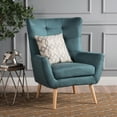 thumbnail image 4 of Mid-Century Modern Teal Fabric Accent Club Chair - Comfortable and Stylish for Living Room or Bedroom, 4 of 9