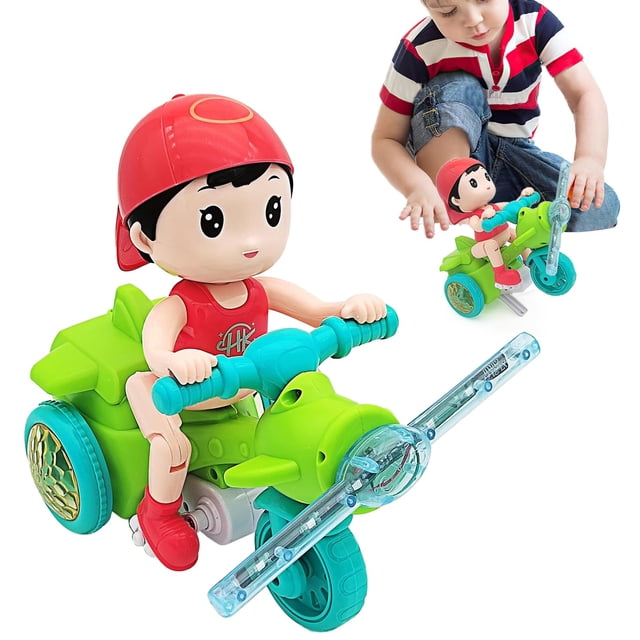WHEANG Toddler Tricycle Toy Motorcycle Vehicle Stunt Performance Music Luminous Lights Kids Birthday