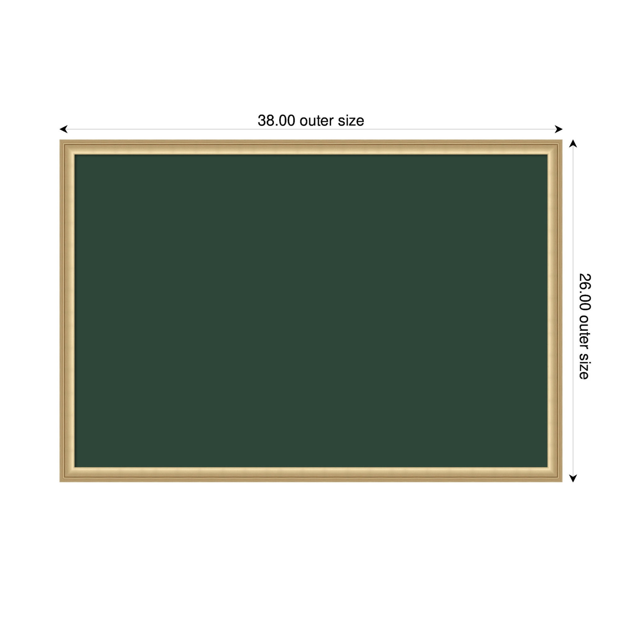 Kate and Laurel Framed Fabric Pinboard 38 x 26,  Printed Linen Classic Bulletin Board for Use as a Vision Board or Wall Organization, Florence Gold Frame