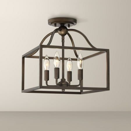 Franklin Iron Works Rustic Ceiling Light Semi Flush Mount