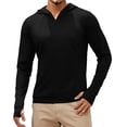 thumbnail image 5 of Men's Outdoor UPF 50+ Sun Protection Shirt Regular Fit Solid Color Long Sleeve Lightweight Quick Dry Breathable UV Block Top for Fishing Hiking Running Black M, 5 of 7
