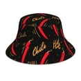 thumbnail image 3 of Daiia Hot Chili Pattern Bucket Hat - Trendy Cotton Sun Hat for Beach, Golf, Fishing - Fun Outdoor Vacation Boonie for Men and Women, 3 of 9