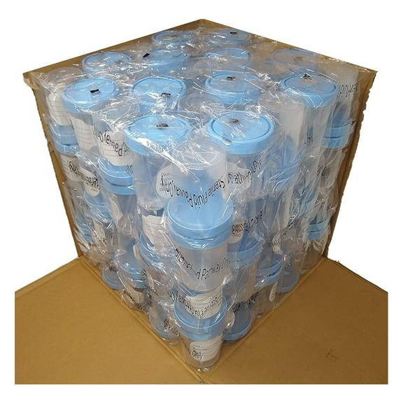 Specimen Cups 4oz with Lids (100 Pack) - Leakproof Collection Containers for Urine, Stool, Medical Samples - Individually Wrapped, Patient Label Stickers